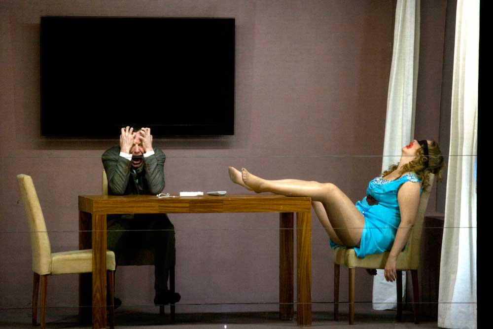 Georg Nigl (Wozzeck) et Mardi Byers (Marie) dans <i>Wozzeck</i> mis en scène par Dmitri Tcherniakov.  © Damir Yusupov