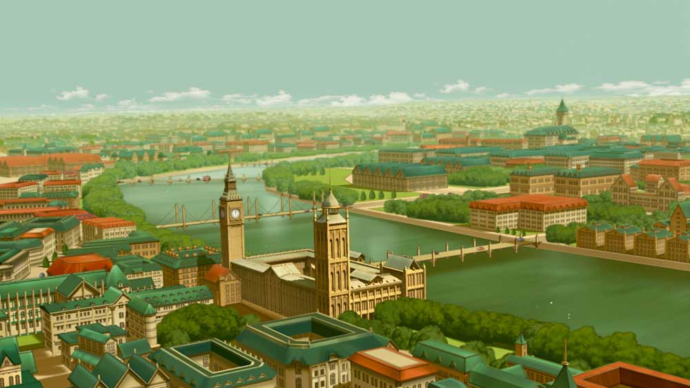 Londres dessinée avec soin.  © Level-5/Team Layton 2009