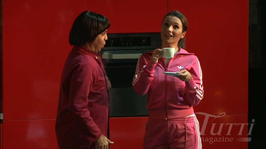 Paolo Bordogna (Germano) et Olga Peretyatko (Giulia) dans <i>L'Échelle de soie</i> en 2009.